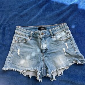 Aqua Girls Distressed Denim Shorts - Blue